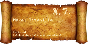 Makay Titanilla névjegykártya